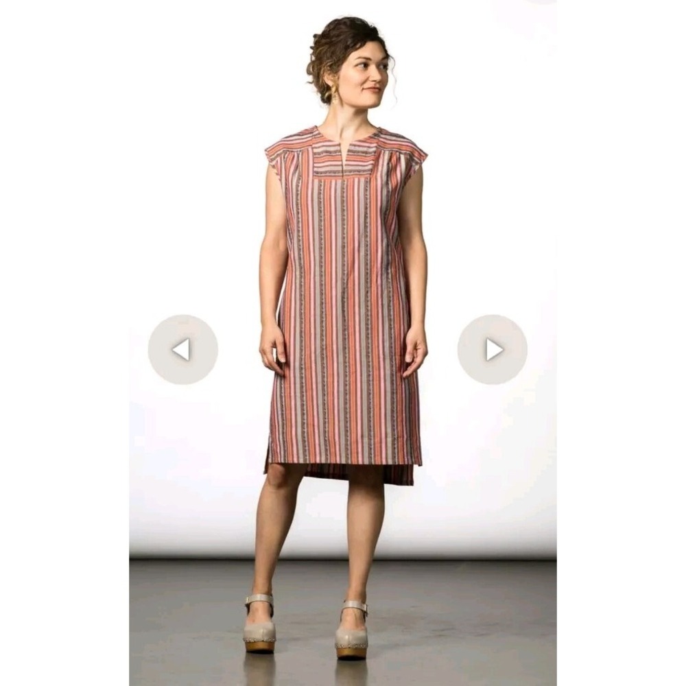 Dagg & Stacey 'Niven' Dress SZ 8 Multi Color Striped Cotton Jacquard...
